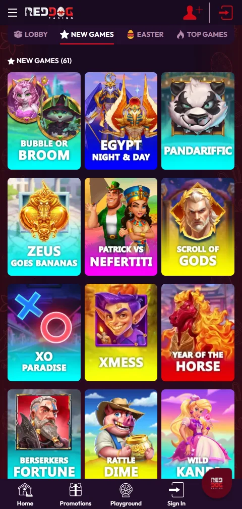 Kassabereich von Red Dog Casino mit Bitcoin, Kreditkarte, Neosurf und Flexepin