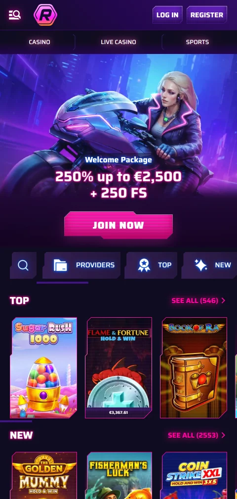 Roby Casino im mobilen Browser auf dem Smartphone ohne native App