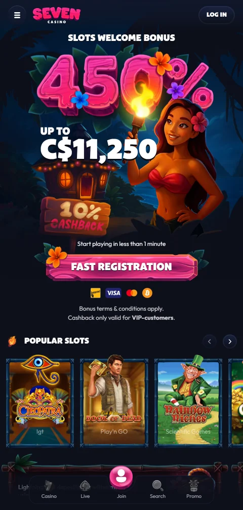Seven Casino mobil im Browser ohne bestätigte native App für iOS oder Android