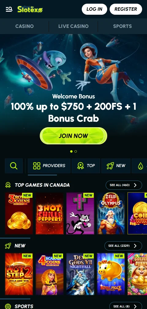 Slotexo Casino im mobilen Browser auf dem Smartphone ohne eigene App