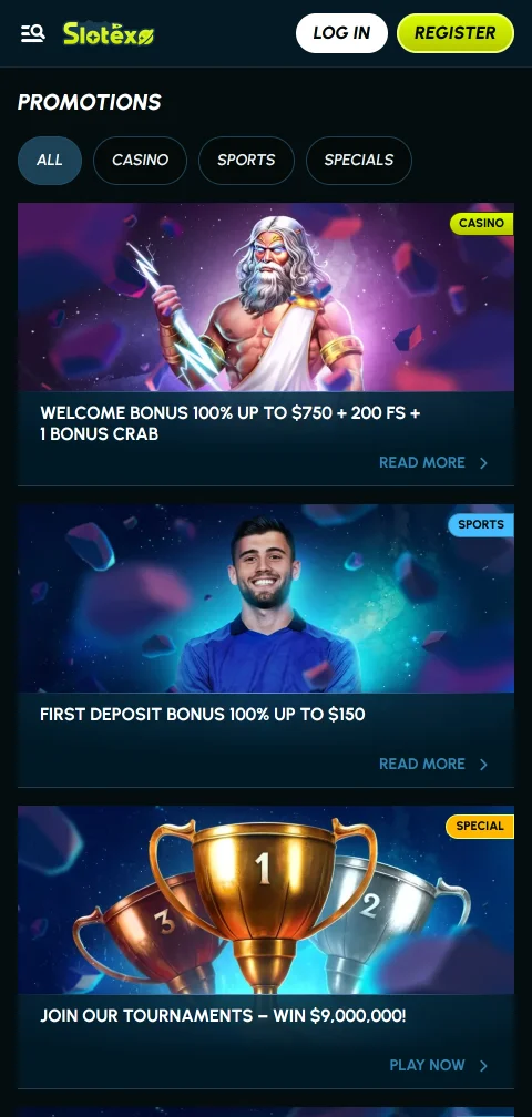 Lizenzangaben und Spielerschutz bei Slotexo Casino in der Fußzeile
