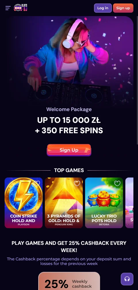 SlotsDJ Casino im mobilen Browser mit Spielauswahl am Handy