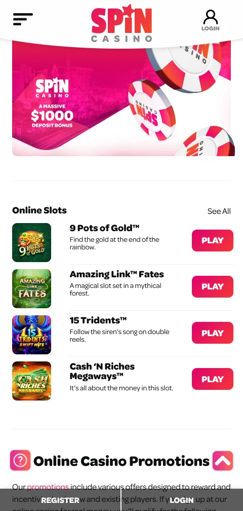 Spin Casino auf dem Smartphone mit iOS-App und Android-APK