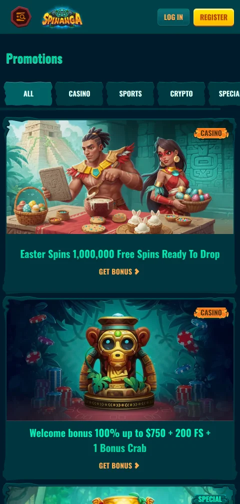 Kassa von Spinanga Casino mit eps-Überweisung und Kryptowährungen für Österreich