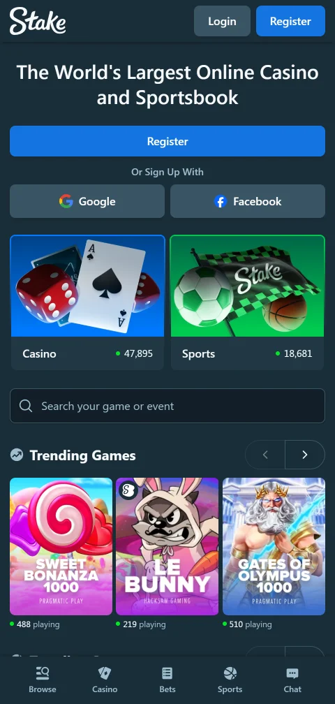 Stake Casino mobil im Browser als Progressive Web App