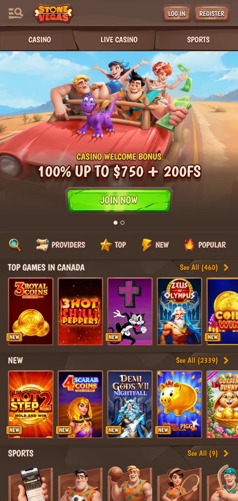 StoneVegas Casino im mobilen Browser auf iOS und Android ohne App