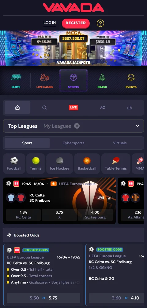 Vavada Casino Lizenzangaben der Curaçao Gaming Authority in der mobilen Ansicht