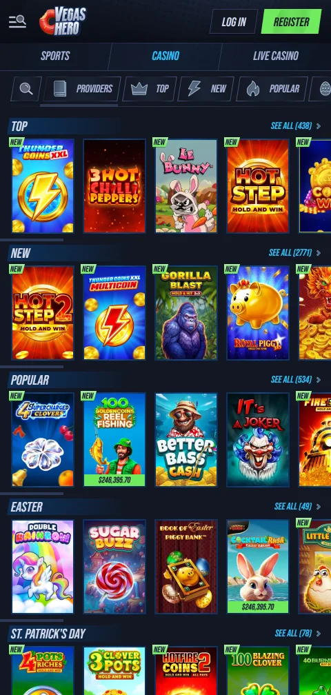 Angaben zu Verschlüsselung, KYC und fehlender Lizenznummer bei Vegas Hero Casino