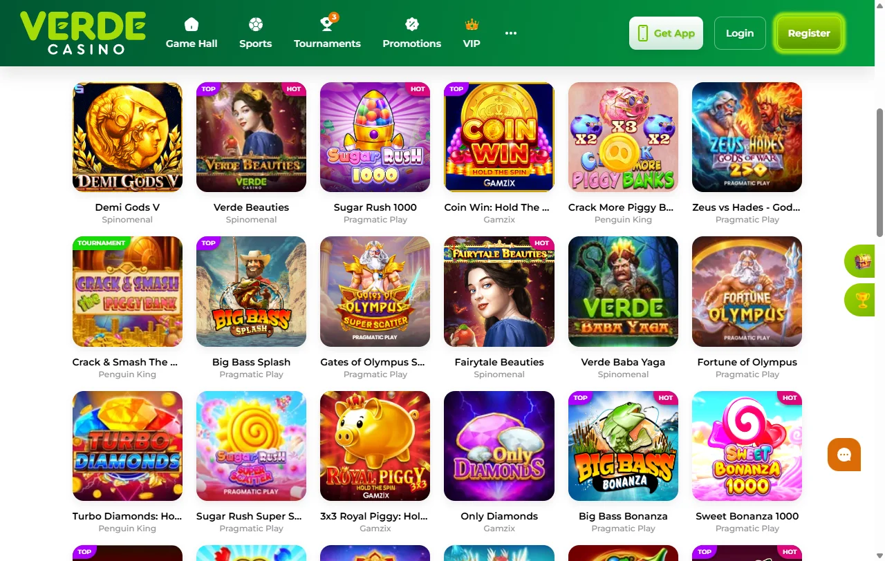 Vierstufiges Willkommenspaket von Verde Casino mit bis zu 1.200 € Bonus