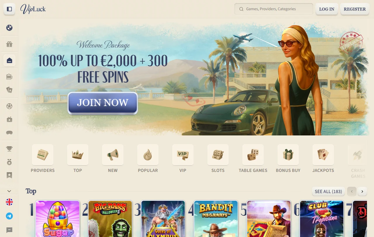 VipLuck Casino Überblick: Offshore-Plattform mit Sportwetten und über 6.000 Spielen