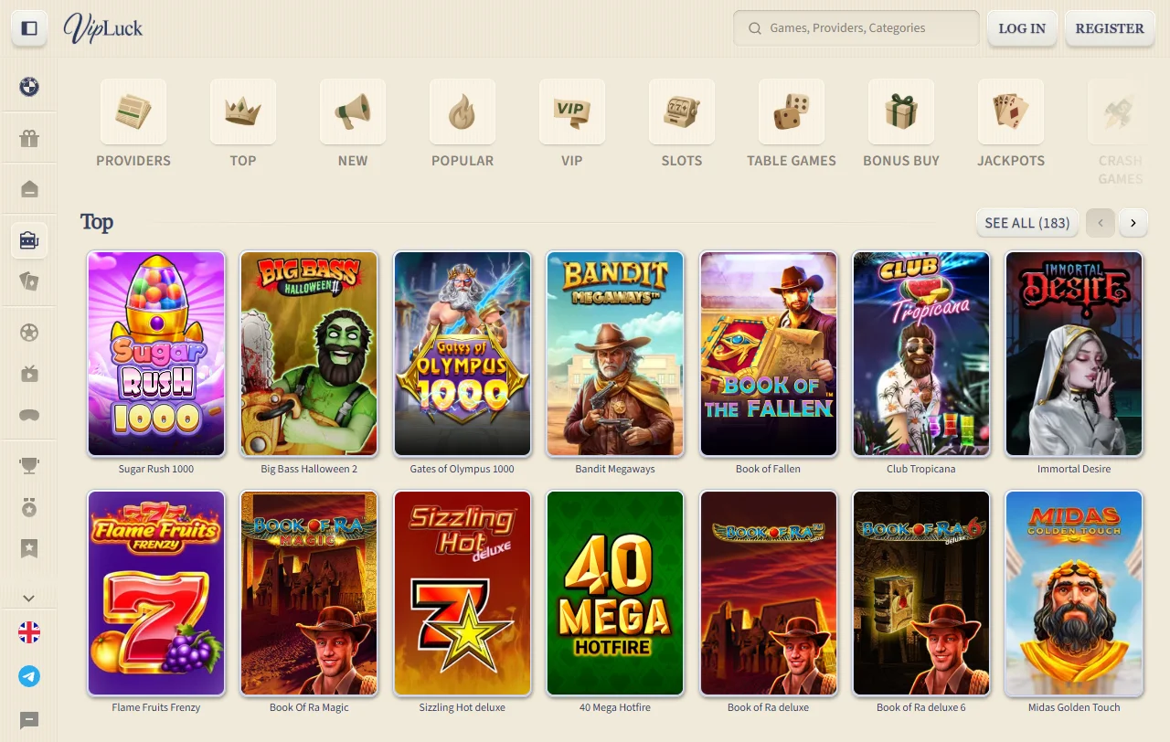 VipLuck Casino Willkommenspaket bis 2.000 € und 300 Free Spins auf drei Einzahlungen
