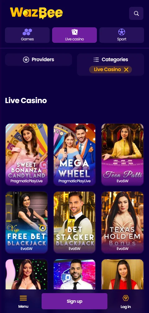 Lizenzangaben von Wazbee Casino mit Curaçao-Nummer OGL/2024/600/0262 im Footer