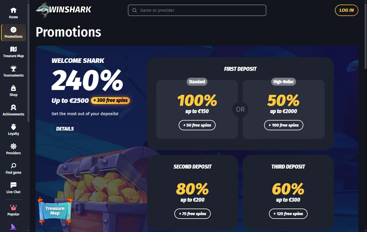 Spielekatalog von Winshark mit über 5.000 Titeln von mehr als 130 Studios