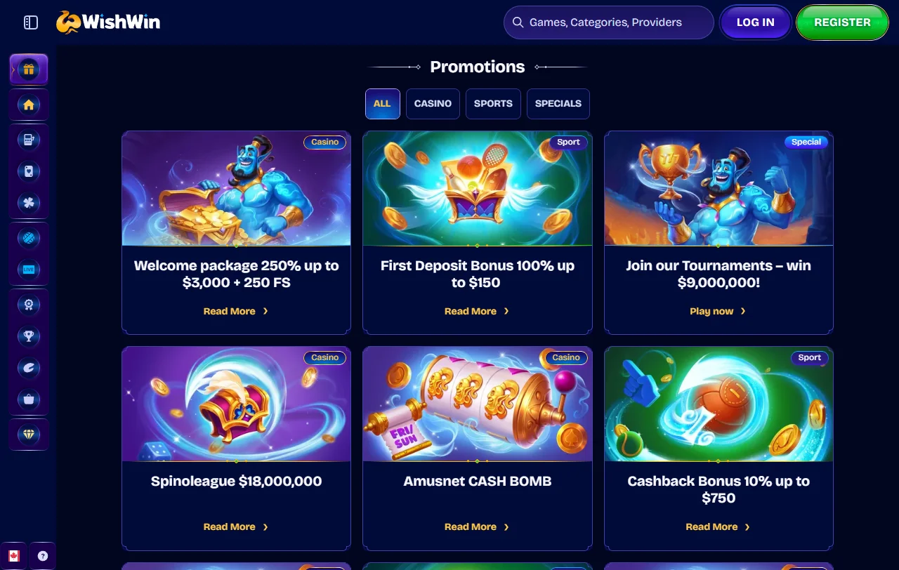 Willkommensbonus von Wishwin mit 100 % bis 1.000 Euro und Freispielen